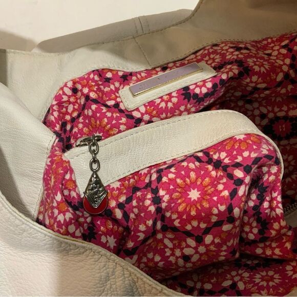 JIMMY CHOO HOBO SHOULDER BAG-LARGE-WHITE LEATHER BOTTOM JEWELED ACCENT UNIQUE - Picture 16 of 16